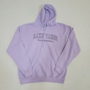 Pacific & Co Lake Tahoe Hoodie Large Lavender Purple Graphic Sweatshirt